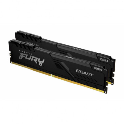 Модуль пам'яті для комп'ютера DDR4 8GB (2x4GB) 3200 MHz Fury Beast Black Kingston Fury (ex.HyperX) (KF432C16BBK2/8)