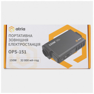 Батарея універсальна Atria 32000mAh PD/30W, QC/8W, DC:12-16.8V, 230V:150W (OPS-151)