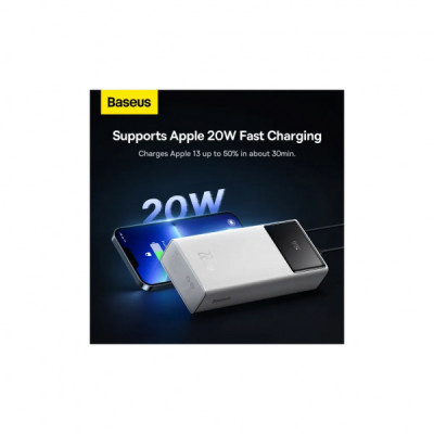Батарея універсальна Baseus Star Lord Display 30000mAh 22.5W PD/3.0 QC/3.0 White (PPXJ080102)