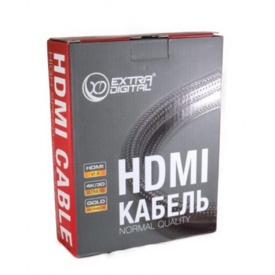 Кабель мультимедійний HDMI to HDMI 5.0m v2.0 28awg, 14+1, CCS Extradigital (KBH1749)