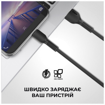 Дата кабель USB 2.0 AM to Micro 5P 1.0m AR88 2.4A black Armorstandart (ARM60003)