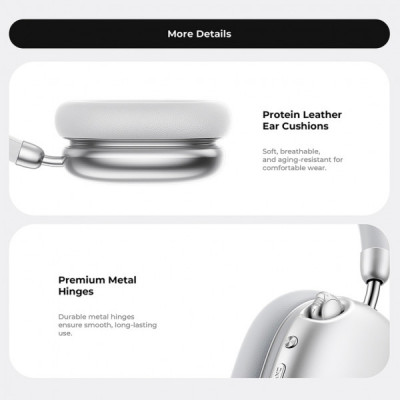 Навушники Havit H670BT Space S1 ANC Silver (6939119093488)