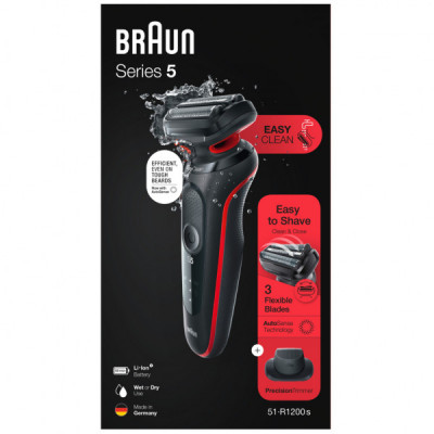 Електробритва Braun Series 5 51-R1200s BLACK / RED