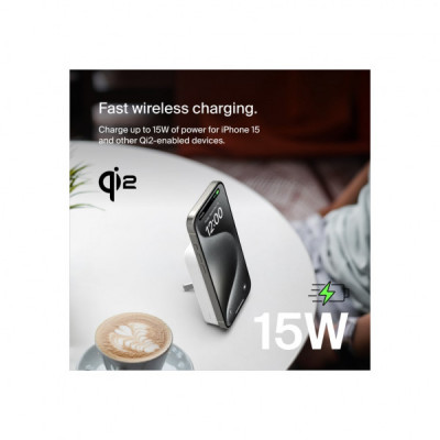 Батарея універсальна Belkin 8000mAh MagSafe Wireless Qi2 White (BPD007BTWH)