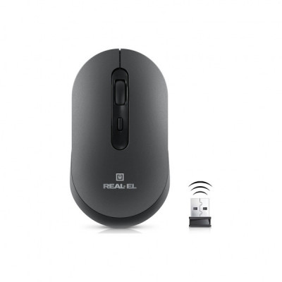 Мишка REAL-EL RM-470W Wireless/Bluetooth Dark Gray (EL123200049)