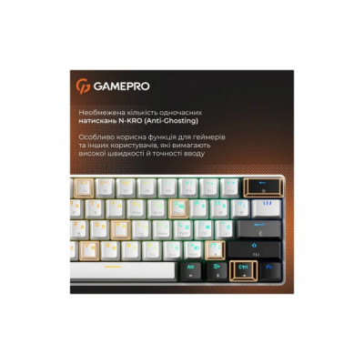 Клавіатура GamePro Genesis Infinity MK130BW Outemu Swithes USB White (MK130BW)