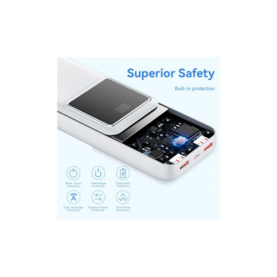 Батарея універсальна Vention 20000mAh 22.5W 3A, PD, QC/3.0, LED Display, White (FHLW0)