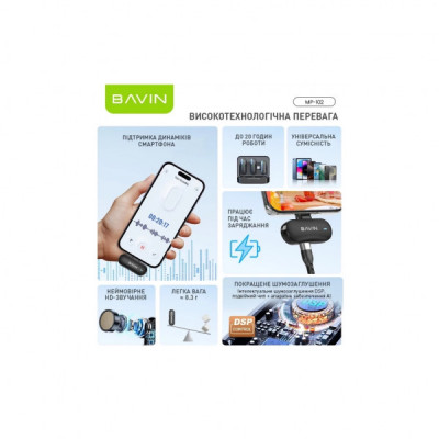 Мікрофон BAVIN MP-102 Type-C Black (MP-102 BK)