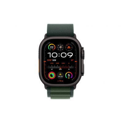 Смарт-годинник Apple Watch Ultra 2 2024 GPS + Cellular 49mm Black Titanium Case with Dark Green Alpine Loop - Large (MX4T3UL/A)