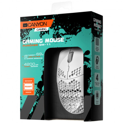Мишка Canyon Puncher GM-11 USB White (CND-SGM11W)