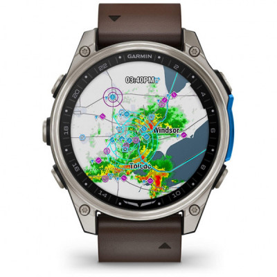 Смарт-годинник Garmin D2 Mach 2, 47mm, Saph, Bare Ti/Blk w/LthrBd, GPS (010-02904-31)