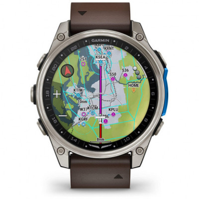 Смарт-годинник Garmin D2 Mach 2, 47mm, Saph, Bare Ti/Blk w/LthrBd, GPS (010-02904-31)