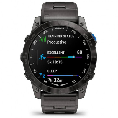 Смарт-годинник Garmin D2 Mach 2, 47mm, Saph, Bare Ti/Blk w/LthrBd, GPS (010-02904-31)