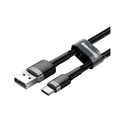 Дата кабель USB 3.1 AM to Type-C 1.0m 3A grey-black Baseus (CATKLF-BG1)