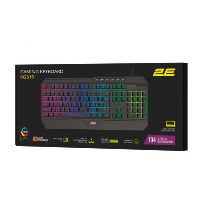 Клавіатура 2E Gaming KG315 RGB USB UA Black (2E-KG315UBK)