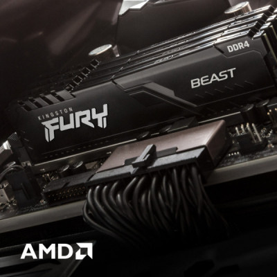 Модуль пам'яті для комп'ютера DDR4 8GB 3733 MHz Fury Beast Black Kingston Fury (ex.HyperX) (KF437C19BB/8)