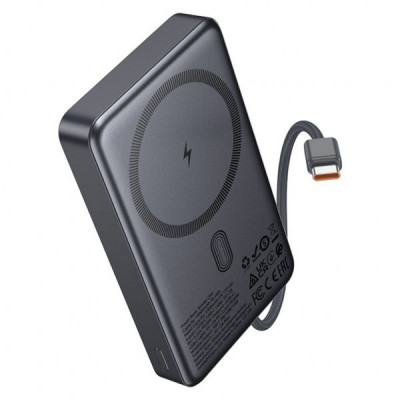 Батарея універсальна HOCO 10000 mAh Origen Dual PD/20W Magnetic with cable Type-C Metal Gray (Q44 / 714983)