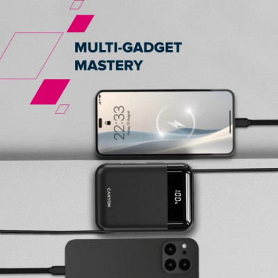 Батарея універсальна Canyon 20000mAh OnPower 204 PD/20W Built-in Lightning Cable (CNS-CPB204B) Батарея універсальна Canyon 20000mAh OnPower 204 PD/20W Built-in Lightning Cable (CNS-CPB204B)