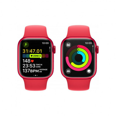 Смарт-годинник Apple Watch Series 9 GPS 45mm (PRODUCT)RED Aluminium Case with (PRODUCT)RED Sport Band - M/L (MRXK3QP/A)