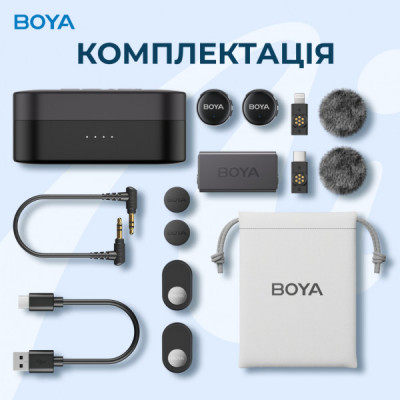 Мікрофон Boya LINK 3-01 Type-C/TRS/Lightning Black (LINK 3-01) Мікрофон Boya LINK 3-01 Type-C/TRS/Lightning Black (LINK 3-01)