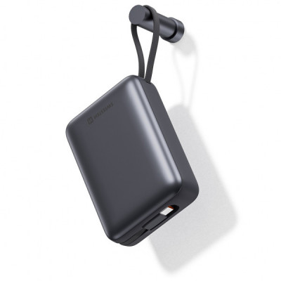 Батарея універсальна SWISSTEN 20000mAh SPACE 22/5W PD QC w/built-in cables USB-C/LIGHTNING Silver (8595217490598)