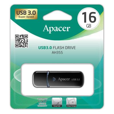 USB флеш накопичувач Apacer 16GB AH355 Black USB 3.0 (AP16GAH355B-1)