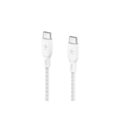 Дата кабель USB-C to USB-C 2.0m 100W white Belkin (CAB014BT2MWH)