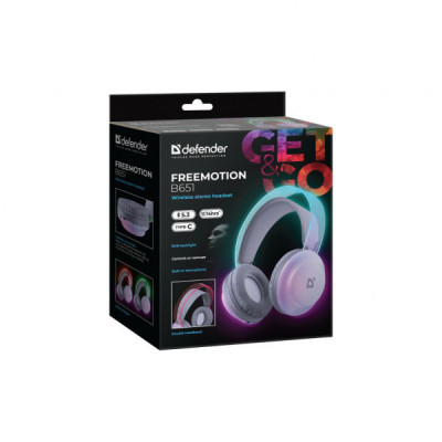 Навушники Defender FreeMotion B651 Bluetooth RGB White (63651)