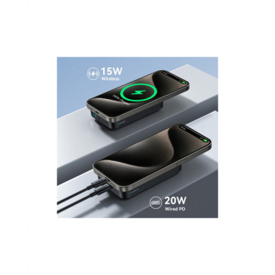 Батарея універсальна JOYROOM Magnetic Wireless 10000mAh 20W PD, QC, USB-C In/Out Black (JR-W020 / 6941237118455)