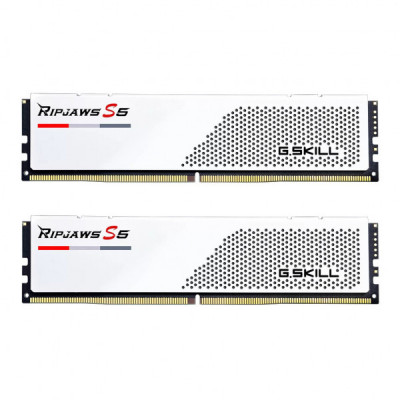 Модуль пам'яті для комп'ютера DDR5 64GB (2x32GB) 5200 MHz Ripjaws S5 White G.Skill (F5-5200J3636D32GX2-RS5W)