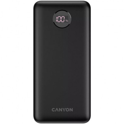 Батарея універсальна Canyon PB-2002 20000mAh, PD/20W, QC/3.0, Black (CNE-CPB2002B)