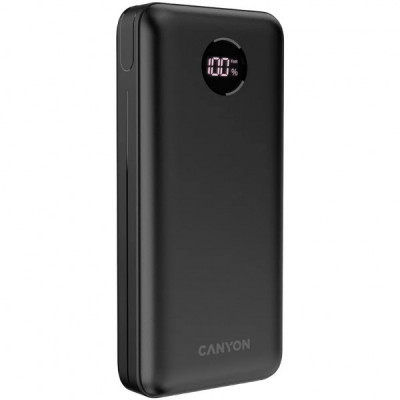 Батарея універсальна Canyon PB-2002 20000mAh, PD/20W, QC/3.0, Black (CNE-CPB2002B)