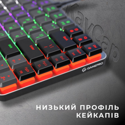 Клавіатура GamePro MK140R Red Swich Low Profile USB Dark Gray (MK140R)