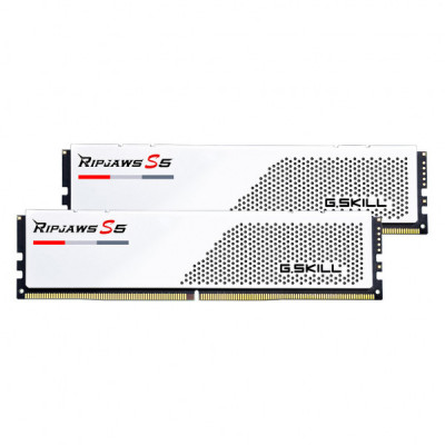 Модуль пам'яті для комп'ютера DDR5 64GB (2x32GB) 6000 MHz Ripjaws S5 Matte White G.Skill (F5-6000J2836G32GX2-RS5W)