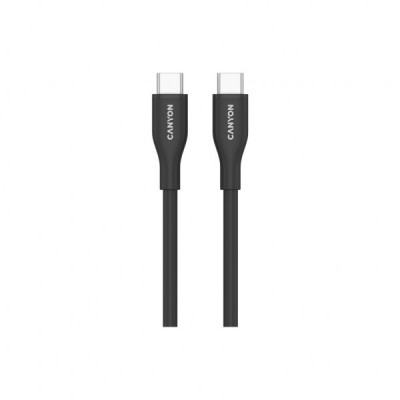 Дата кабель USB-C to USB-C 1.0m CC60SC10 60W Silicon Black Canyon (CNS-CC60SC10B)