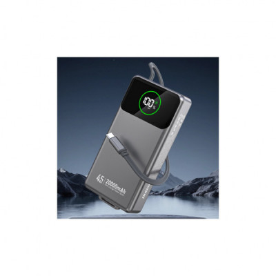 Батарея універсальна Dudao K31Pro 20000mAh 45W PD, QC, with built-in USB-C/Lightning cables (6977196682010)