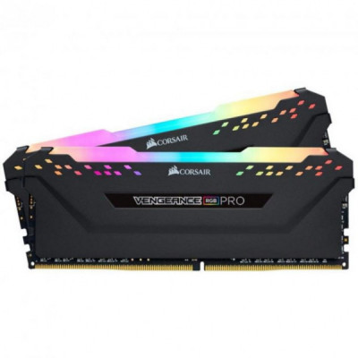 Модуль пам'яті для комп'ютера DDR4 32GB (2x16GB) 3200 MHz Vengeance RGB Pro Black Corsair (CMW32GX4M2E3200C16-TUF)