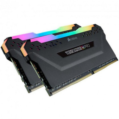 Модуль пам'яті для комп'ютера DDR4 32GB (2x16GB) 3200 MHz Vengeance RGB Pro Black Corsair (CMW32GX4M2E3200C16-TUF)