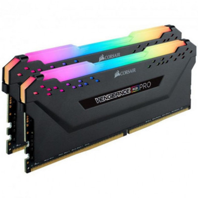 Модуль пам'яті для комп'ютера DDR4 32GB (2x16GB) 3200 MHz Vengeance RGB Pro Black Corsair (CMW32GX4M2E3200C16-TUF)