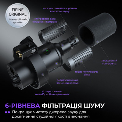 Мікрофон Fifine K688CT USB/XLR Black (K688CT)