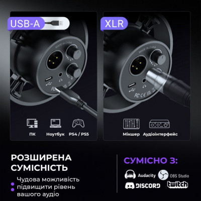 Мікрофон Fifine K688CT USB/XLR Black (K688CT)