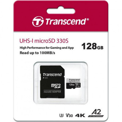 Карта пам'яті Transcend 128GB microSDXC class 10 UHS-I U3 A2 (TS128GUSD330S)