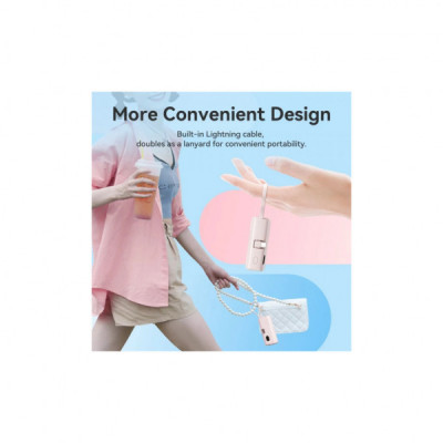 Батарея універсальна VENTION 4800mAh 22,5W PD, USB-C In/Out, LED display, with built-in USB-C cable Blue (FHQL0)