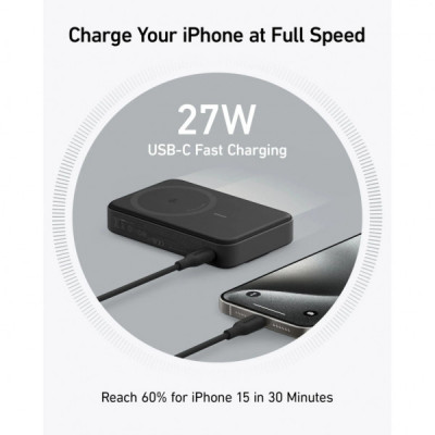 Батарея універсальна Anker 10000mAh MagGo Qi2/15W + USB-C PD 27W Black (A1654G11)