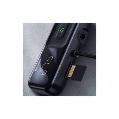 FM модулятор Baseus T Shaped S-16 2 х USB Type-A, microSD, AUX Black (CCMT000201)