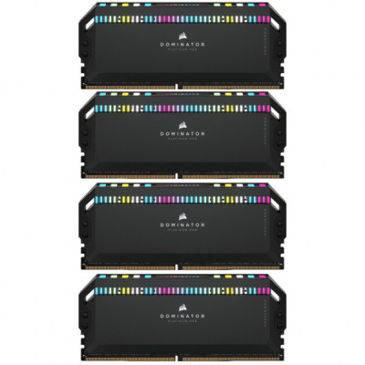 Модуль пам'яті для комп'ютера DDR5 64GB (4x16GB) 6200 MHz Dominator Platinum RGB Black Corsair (CMT64GX5M4B6200C32)