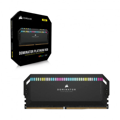 Модуль пам'яті для комп'ютера DDR5 64GB (4x16GB) 6200 MHz Dominator Platinum RGB Black Corsair (CMT64GX5M4B6200C32)