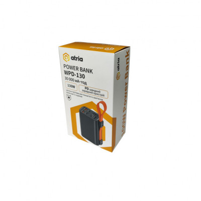 Батарея універсальна Atria 30000mAh, 130W, USB-C laptop/phone (WPD-130)