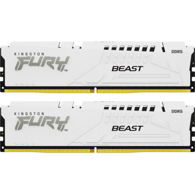 Модуль пам'яті для комп'ютера DDR5 32GB (2x16GB) 5200 MHz FURY Beast White Kingston Fury (ex.HyperX) (KF552C40BWK2-32)