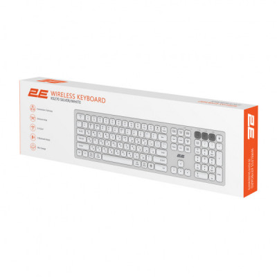 Клавіатура 2E KS270 109key Wireless UA Silver/White (2E-KS270WBWH_UA)